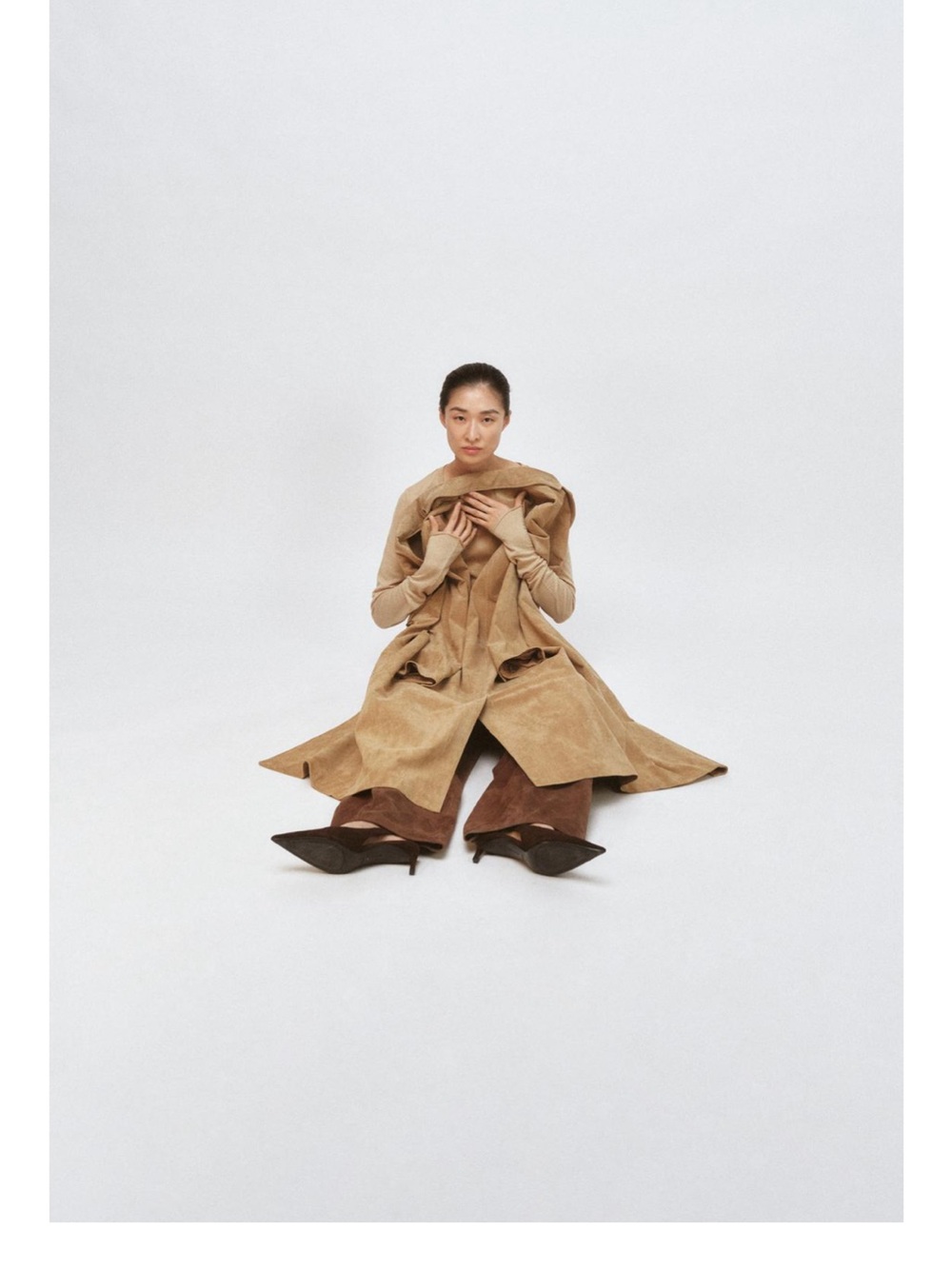 Zara Tan Suede Trench Coat